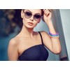 PENTA ANGEL Glitter Bangle Bracelets 8Pcs Retro Neon 80s 90s