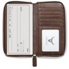 HISCOW Zippered Checkbook Cover & Card Holder with Divider -