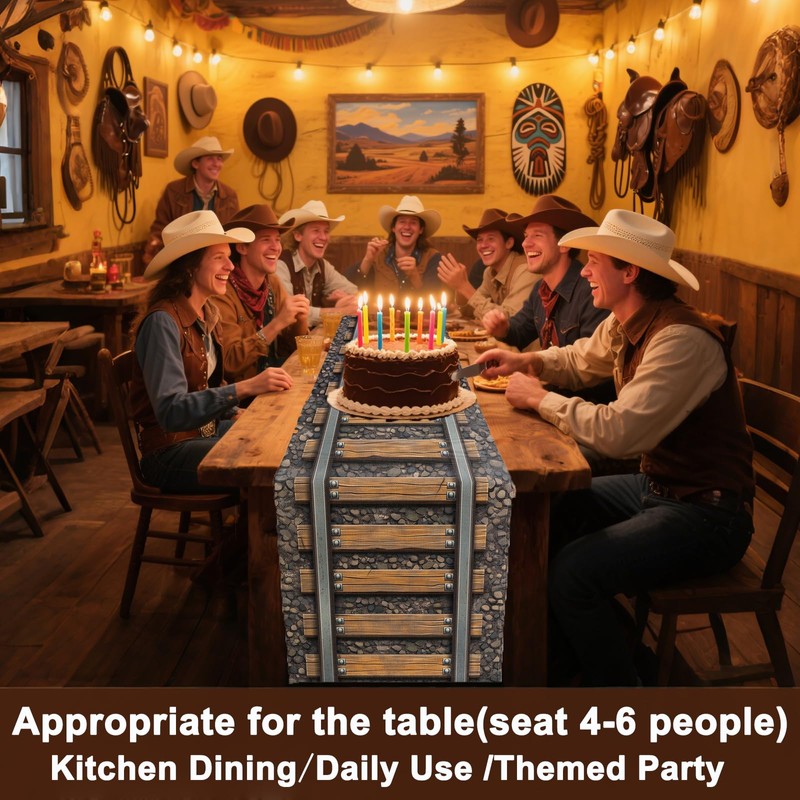 Railroad Track Table Runner,Wild West Party Theme Table Runners,Kitchen Dining