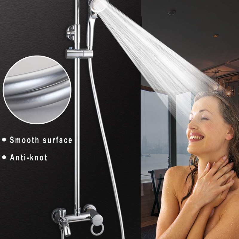 PVC Smooth Shower Hose 2m(79") - Chrome Universal Replacement Anti-Twist