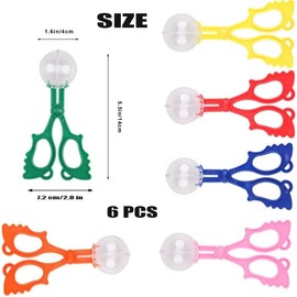 6Pcs Colorful Insects Catch Clamp, Bugs Catcher Tongs, Handy Scoopers Plastic Catcher Scissors for Insects