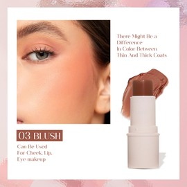 Contour Highlighter Blush Sticks - Cream Contour Bronzer Stick for Cheeks Eyes Lips, Long Lasting Waterproof Smooth Makeup Sticks for All Skin Type Face Makeup (03#, 20g)
