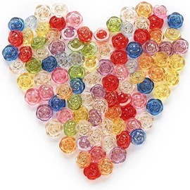 10 Pcs Acrylic Rose Flower Buttons Shirt Buttons Sewing Accessories DIY Crafts