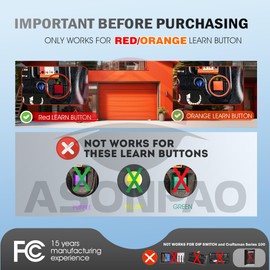 1 for 977LM Red Orange Learn Button LiftMaster Garage Door Opener Keypad, 1997 to 2005 Models, 3-Year-Warranty