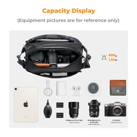 K&F Concept 2 in 1 Sling Bag Everyday Shoulder Bag & Multifunction Photography Crossbody Camera DSLR Backpack Portable Bag