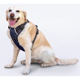 Puwihoe No Pull Dog Harness, Reflective Walking Dog Harness with Easy Control Handle and Front & Back Clips,Adjustable Breathable Soft Padded Dog Vest Harness for Large Medium Small Dogs,Black,XL