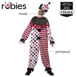 Rubies Creepy Clown Kids Boys Costume Jumpsuit with Mask, Large