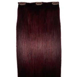 100% REAL, Luxury, Clip-In Hair Extensions, 1 Piece, 22 inches in length - 40 Grams, Remy, Human Hair (1pc, 22 inch, 99, Mahogany, Cherry Red)
