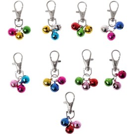 Jizlan 1Pc Random Color Pet Dog Collar Bells with Lobster Clip Colorful Metal Bells Bells Dog for Cat Collars Decoration Charm Pet Accesso