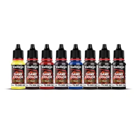 Vallejo - Game Color Wash | Effects Color Series | Rich Pigment Formula | Matte Finish Washes | Ideal for Shading, Weathering & Recess Detail Work | 8 Bottles x 18 ml (0.6 oz.fl)