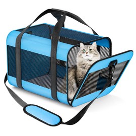 Prodigen Cat Carrier Dog Carriers for Small Dogs Soft Slided Airline Approved Collapsible Pet Travel Carrier, Small (16.3" L x 11.8" H x 12.4" W)