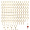 100Pcs Gold Keychain Ring Set,Splits Key Ring Hoops with Chain