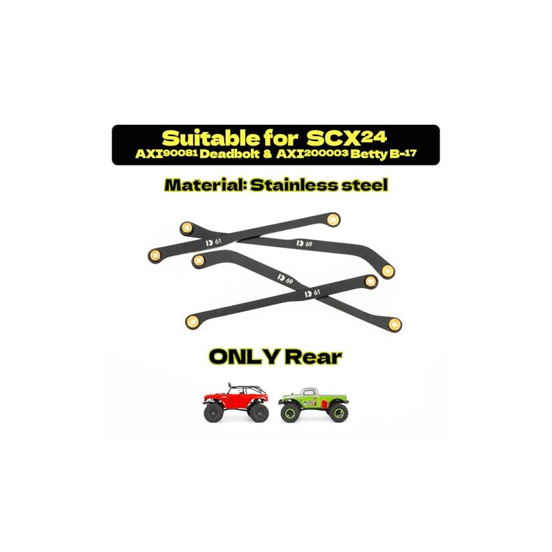 RampCrab High Clearance 4 Links Set for SCX24 Deadbolt, Steel
