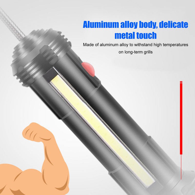 Magnetic Barbecue Grill Lights with Side Lamp Zoomable Water and