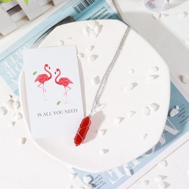 14K Gold Plated Carnelian Necklace for Women,Silver Carnelian Stone Crystal Pendant Red Agate Necklace for Women Girl Carnelian Crystal Necklace Gift Gold Necklaces for Women (Silver Carnelian Necklace)