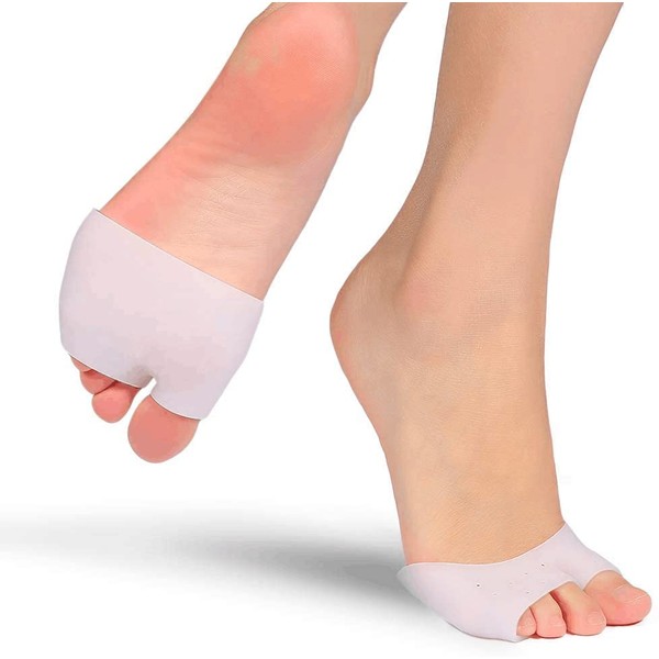 Forefoot Pads,Metatarsal Cushions Support Ball of Foot Pads Half Toe Pain Relief Stretchy Sleeve Foot Cushion Gel Forefoot Insoles Bunion Pads for Calluses Rub Blisters