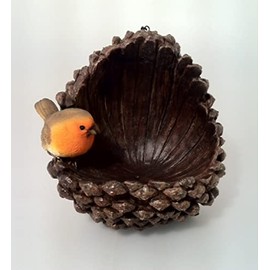 Pine cone & Robin Hanging Bird Feeder, gorgeously detailed