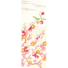 Airashika Japanese Miscellaneous Goods Chusen-dyed Tenugui "Shunui" Plum 13.0 x 35.4 inches (33 x 90 cm)