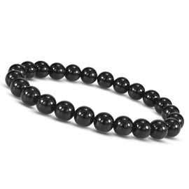 Unique Gems Chakra Black Onyx Bracelet for Men and Women Pearl Bracelet Real 8 mm Natural Stone Beads Ball Bracelet Healing Stones Yoga Meditation, Stone, Onyx