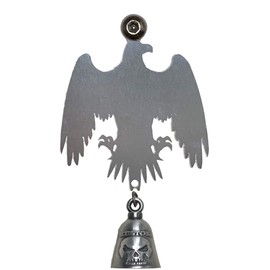 Kustom Cycle Parts Universal Stainless Steel Eagle Bell Hanger With Gun Metal Bell- Bolt and Ring Included. Fits all Harley Davidson Motorcycles & More! Proudly MADE IN THE USA!