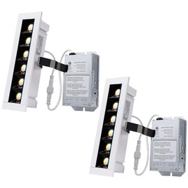 TORCHSTAR 5CCT 7 Inch LED Recessed Mini Linear Light with Junction Box, Grille Anti-Glare, 8W, CRI90 Dimmable Recessed Lighting, ETL & FCC Listed, 27003000350040005000K Selectable, Pack of 2