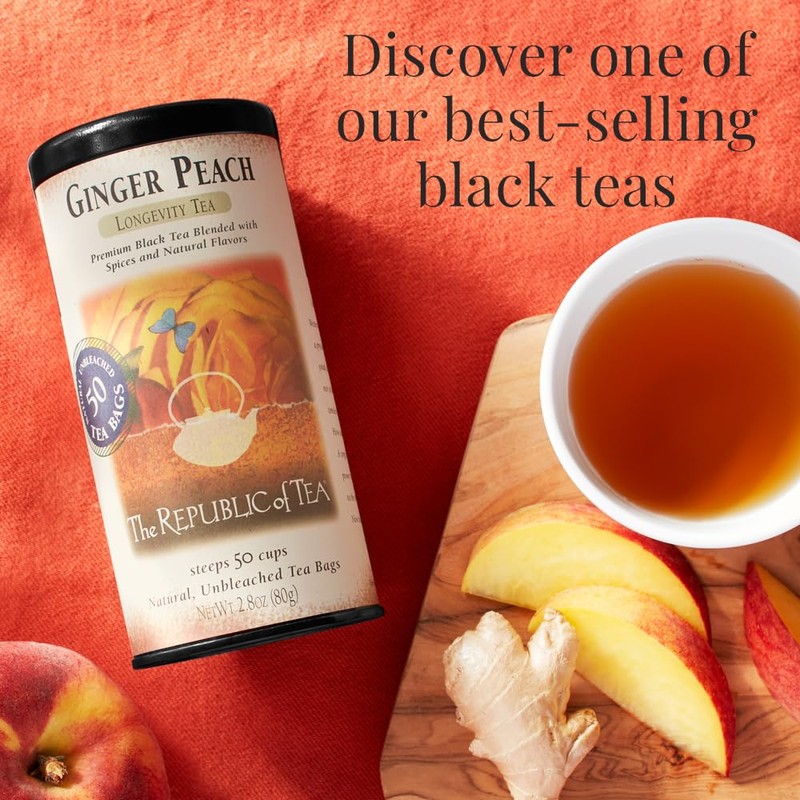 The Republic of Tea - Ginger Peach Black Tea, Caffeinated,