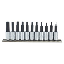 Socket Bit Set, 1/4 in. Dr, 11 Piece, Hex
