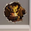 Dragon Parent and Child Reading in Wall Hole Decal -