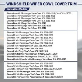 Magimaker 2Pcs Windshield Wiper Cowl Cover Trim 53866-08020 53867-08020 Compatible with Toyota Sienna 2011 2012 2013 2014 2015 2016 2017 2018 2019 2020 Wiper Cowl Trim Panel Fender