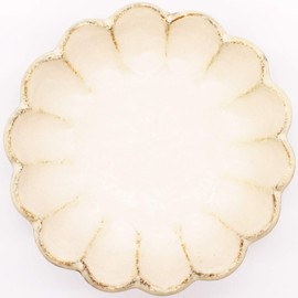 美濃 Burn kaneko 小兵 Bowl 21 cm White Effective Wheel Flower 555 – 0021 