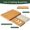 Kikcoin Bamboo Cutting Board Set with Defrosting Tray, Wood Cutting