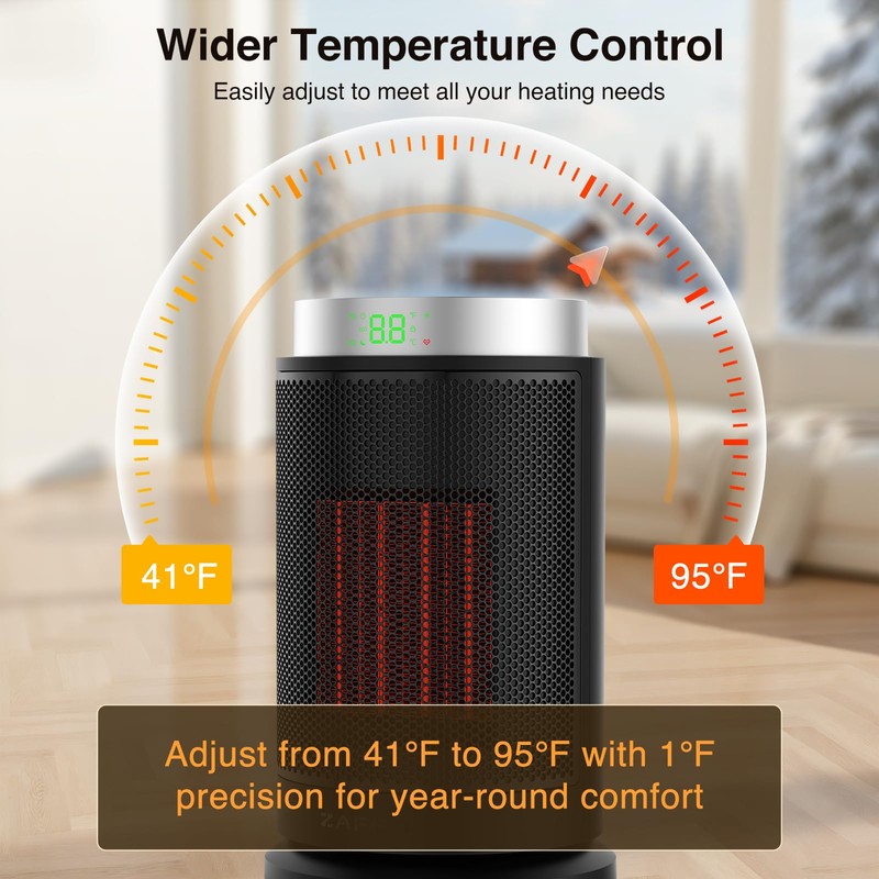 ZAFRO Space Heater, Ultra Quiet Portable Electric Heaters for Indoor