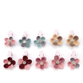 10pcs Pet Hair Bows Hair Accessories Colorful Polyester Material Bow Pattern Hairpin Hair Clip for Outdoor Walking Competition Birthday Party Pet Show