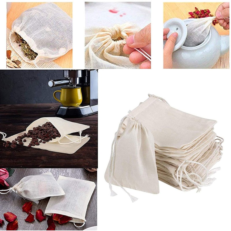 LUCKYBEE Tea Bags Disposable Empty Bags Fabric Filter with Tea