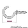 Pack Of 20 Cup Hook 25Mm To Shoulder Total Length