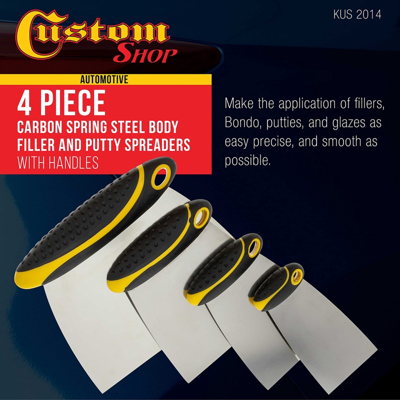 Custom Shop 4-Piece Carbon Spring Steel Body Filler Spreaders &