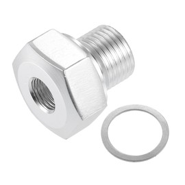 X AUTOHAUX M16 1.5 Oil Pressure Sensor Adapter, for GM LS Series Engines, Stainless Steel, with Sealing Washer, Silver Tone, 1 Set