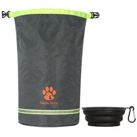 Maple Rock Dog Food Travel Bag - 84 Cups/26 lbs Capacity | Leak-Proof, Water-Resistant Dog Food Storage Container for Travel, Camping, RV & Outdoor | Collapsible, Easy-to-Clean Kibble Bag (Grey)