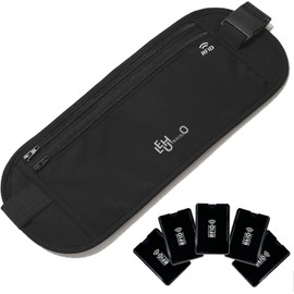 Lumbor37 Cinturón de Viaje, Cinturón de Viaje Antirrobo con Protección RFID, Funda de Bloqueo RFID, Deporte Cartera Antirrobo, Cremallera Segura y Bolsa Oculta para Pasaporte