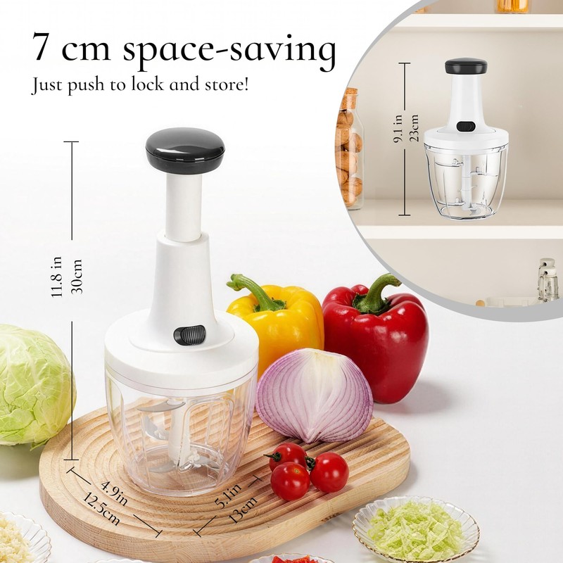 Manual Food Chopper Hand Push Express Vegetable Dicer Mincer Sharp