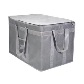 XXX-Large Insulated Collapsible Cooler Bags with Zipper Closure,Reusable Grocery Shopping Bags Keep Food Hot or Cold (Without Cup Holder（Grey）)