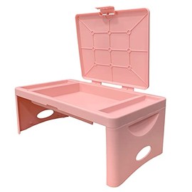 Foldable Lap Desk with Storage Pocket | Blush Color. Perfect use for Laptops, Travel, Breakfast in Bed, Gaming and Much More! Great for Kids and Teens!