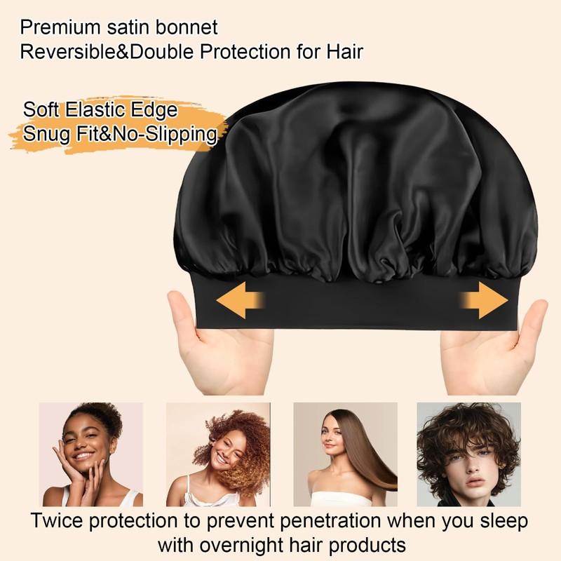Silk Bonnet for Women Hair Bonnet for Sleeping Satin Sleep