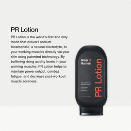 Amp Human PR Lotion, Performance & Recovery Bicarb Sports Lotion, Informed Sport Certified, Natural Electrolyte Sodium Bicarbonate (300 g Bottle)