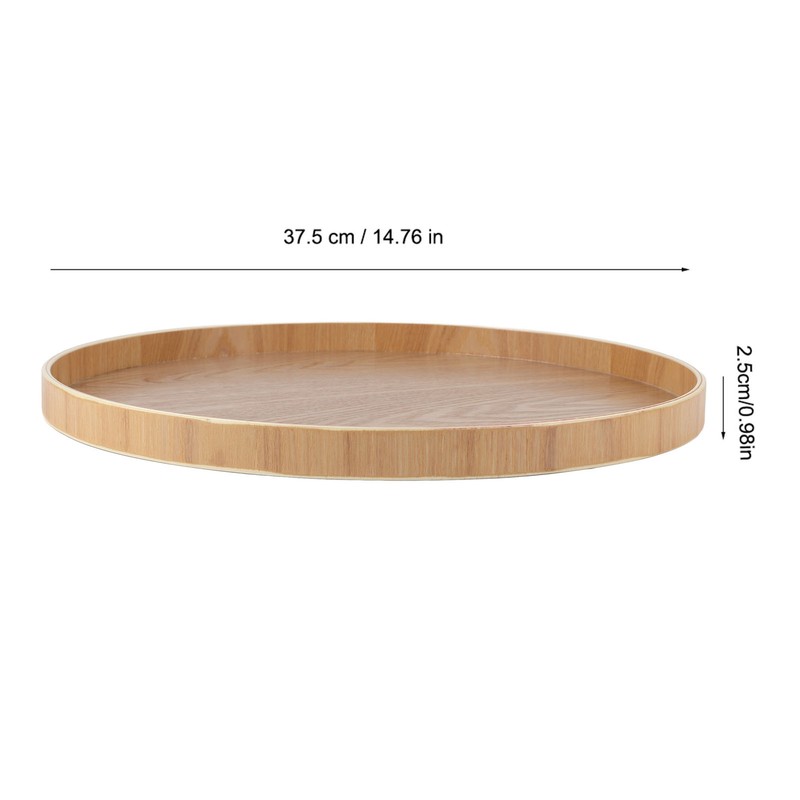 Round Shape Solid Wood Tea Coffee Snack Food Meals Serving