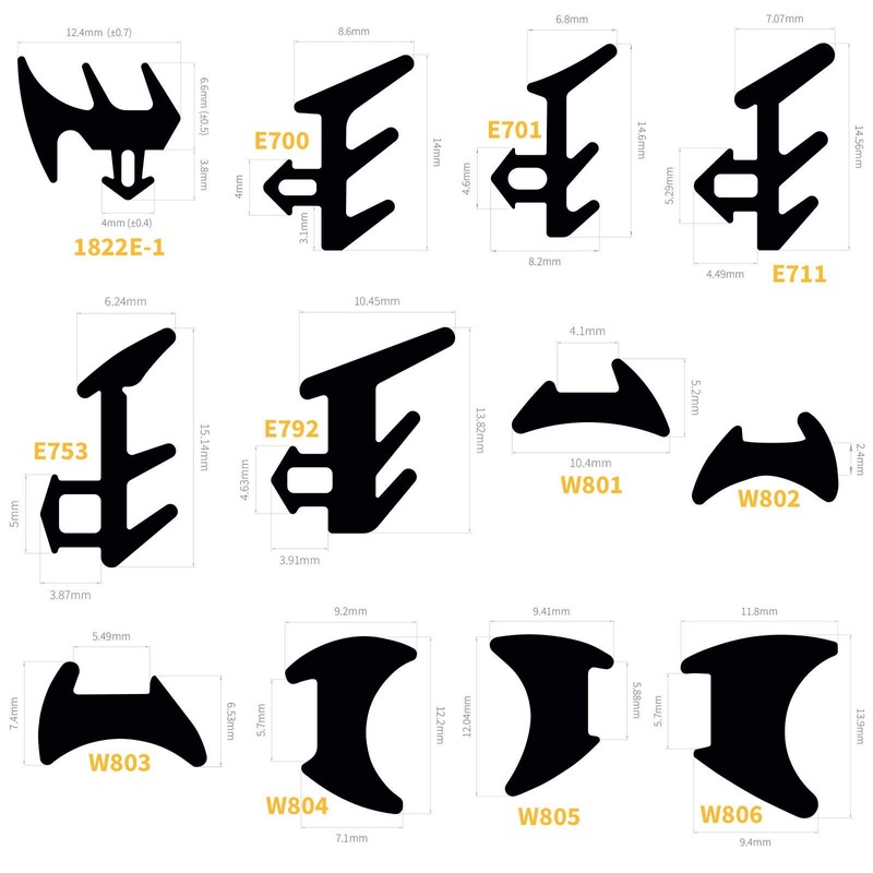 UPVC Window and Door Gasket ExtrudaSeal Wedge & E Sample
