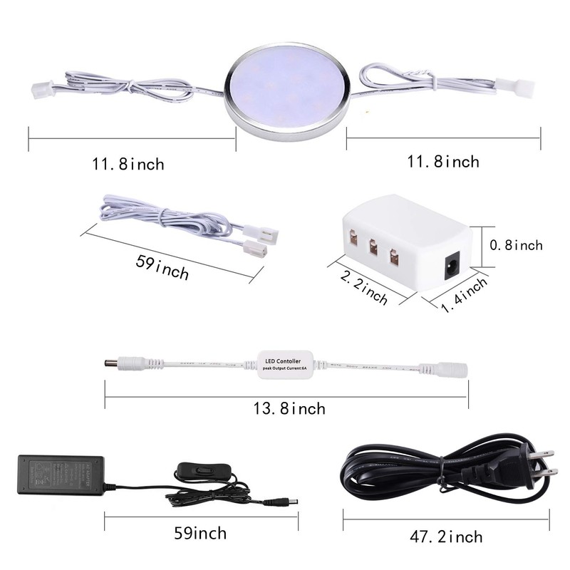 LABOREDUCER LED Dimmable Under Cabinet Lighting Plug in,10 Pack Linkable