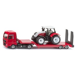 Siku 1764 MAN Truck with Steyr Tractor 1:87, Removable Cab, Tow Bar, Metal Body, Red/White, Agricultural Transport Toy