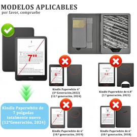 PJUMVBC Funda Kindle Paperwhite para 12a Generación 2024 y Kindle Colorsoft Signature Edition, Kindle Case, con Función de Suspensión/Activación Automática, Correa de Mano y Soporte Plegable (Gris)