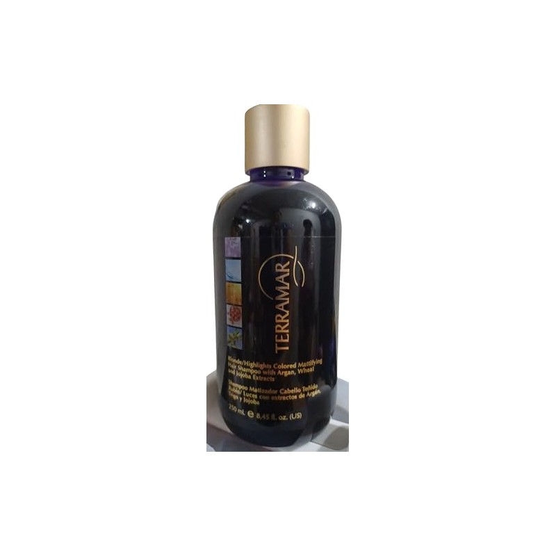 Terramar Shampoo Matizador, Cabello Teñido Rubio/Luces, con Extractos de Argán,